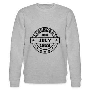 Legendary since July 1959 - Geburtstag - Stanley/Stella Unisex Bio-Sweatshirt CHANGER  - Grau meliert - Vorne - Nik (191cm) & Marisol (170cm)