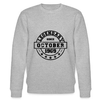 Legendary since October 1969 - Geburtstag - Stanley/Stella Unisex Bio-Sweatshirt CHANGER  - Grau meliert - Vorne - Nik (191cm) & Marisol (170cm)