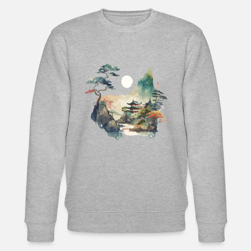 Tempellandschaft - Stanley/Stella Unisex Bio-Sweatshirt CHANGER  - Grau meliert