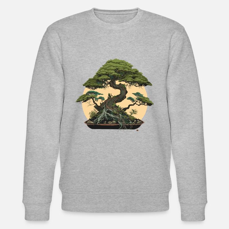 Mondschein-Bonsai-Baum - Stanley/Stella Unisex Bio-Sweatshirt CHANGER  - Grau meliert