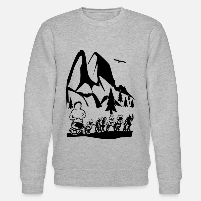Husky Schlittenfahren - Stanley/Stella Unisex Bio-Sweatshirt CHANGER  - Grau meliert