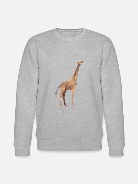 Giraf Afrika wildernis savanne veelhoek cadeau - Stanley/Stella Uniseks bio-sweatshirt CHANGER  - grijs gemêleerd