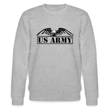 USA ARMY - Stanley/Stella Unisex Bio-Sweatshirt CHANGER  - Grau meliert - Vorne - Nik (191cm) & Marisol (170cm)