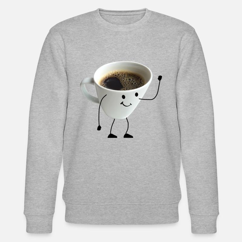 kaffee mit gesicht - Stanley/Stella Unisex Bio-Sweatshirt CHANGER  - Grau meliert