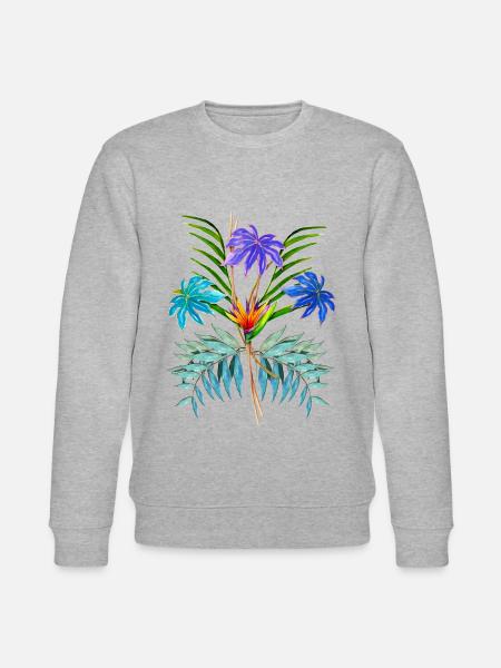 Tropischer Strauß - Stanley/Stella Unisex Bio-Sweatshirt CHANGER - Grau meliert