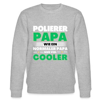 Polierer Papa wie ein normaler nur viel cooler - Stanley/Stella Unisex Bio-Sweatshirt CHANGER  - Grau meliert - Vorne - Nik (191cm) & Marisol (170cm)