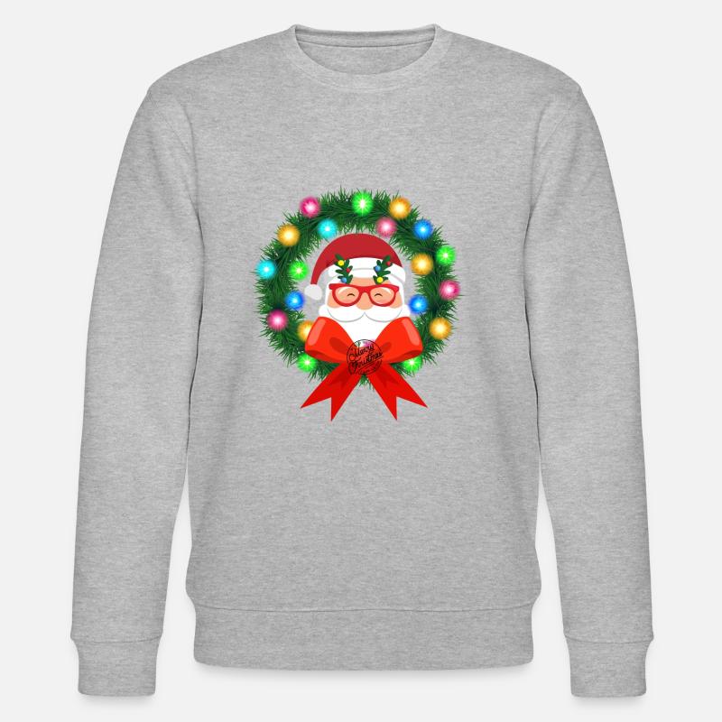 Père Noël en couronne - Sweat bio CHANGER Stanley/Stella Unisexe - gris chiné