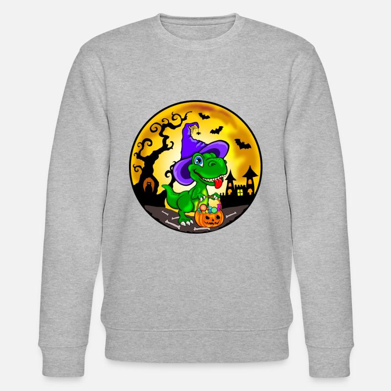 T-Rex Halloween - Dinosaurier Halloween - Stanley/Stella Unisex Bio-Sweatshirt CHANGER - Grau meliert