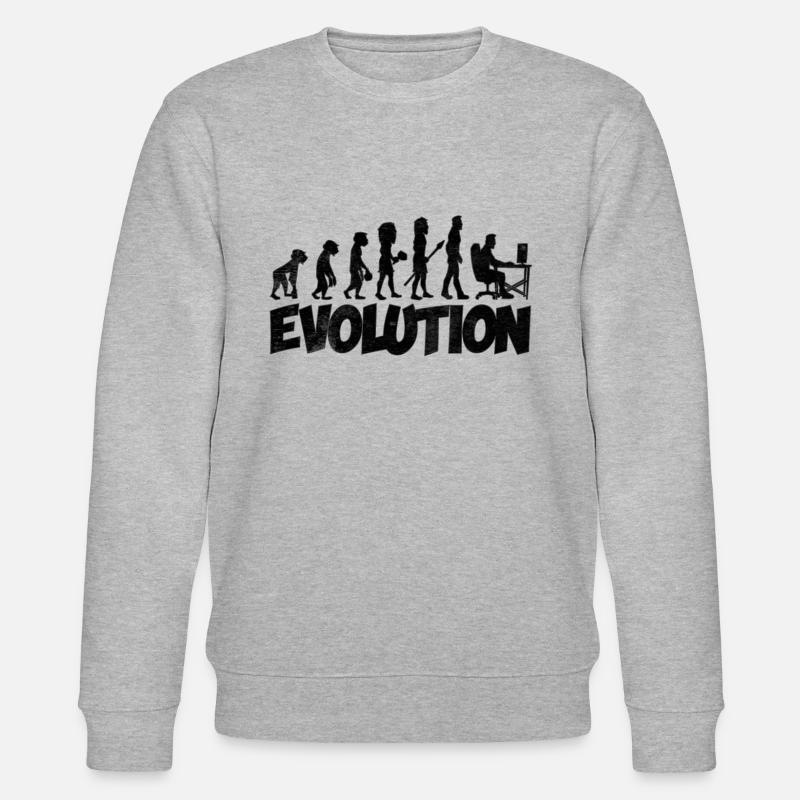 Computer Nerd Evolution - Stanley/Stella Unisex Bio-Sweatshirt CHANGER  - Grau meliert