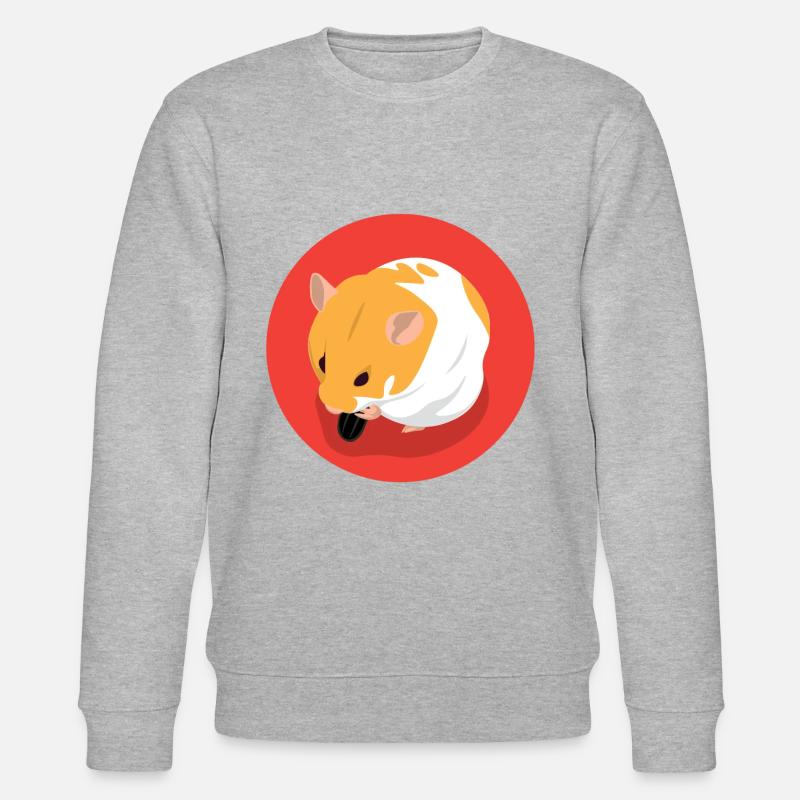 Mignon, brun, hamster, manger - Sweat bio CHANGER Stanley/Stella Unisexe - gris chiné