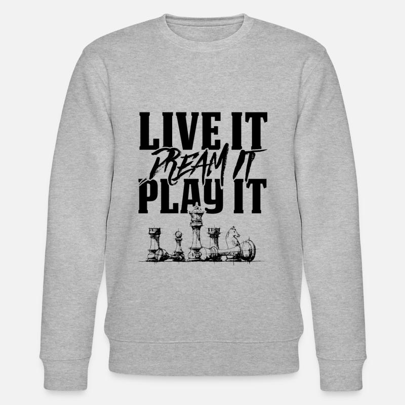 leben träumen schach - Stanley/Stella Unisex Bio-Sweatshirt CHANGER  - Grau meliert