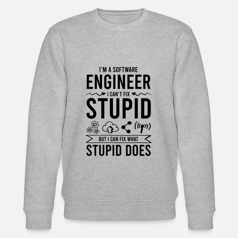 software engineering saying - Stanley/Stella CHANGER Unisex Organic Sweatshirt - heather grey