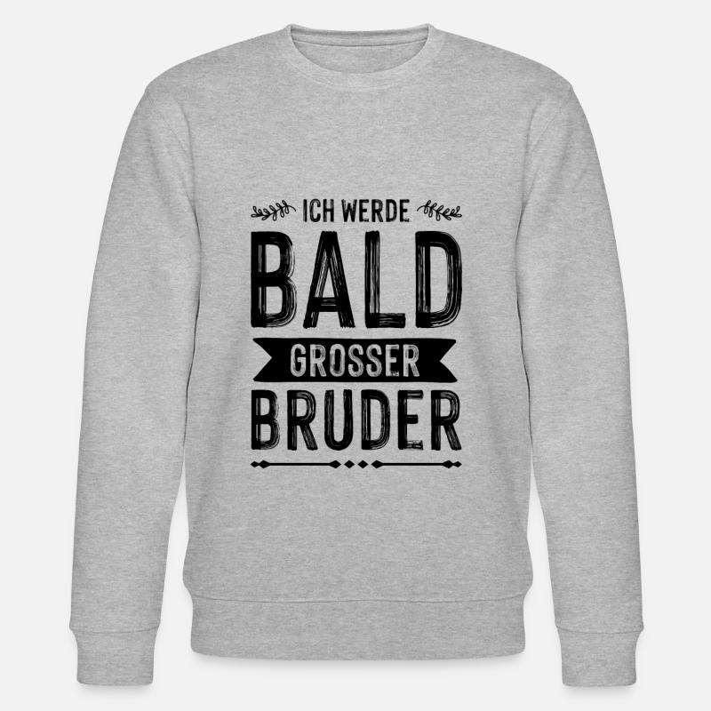Ich werde grosser Bruder - Stanley/Stella Unisex Bio-Sweatshirt CHANGER  - Grau meliert