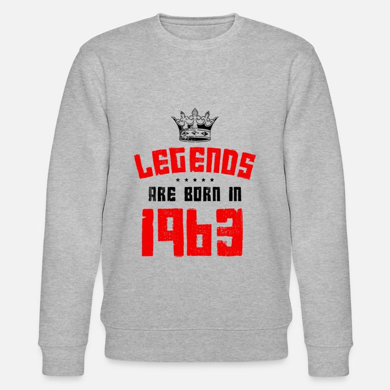 Légendes de 1963 nées en - Sweat bio CHANGER Stanley/Stella Unisexe - gris chiné