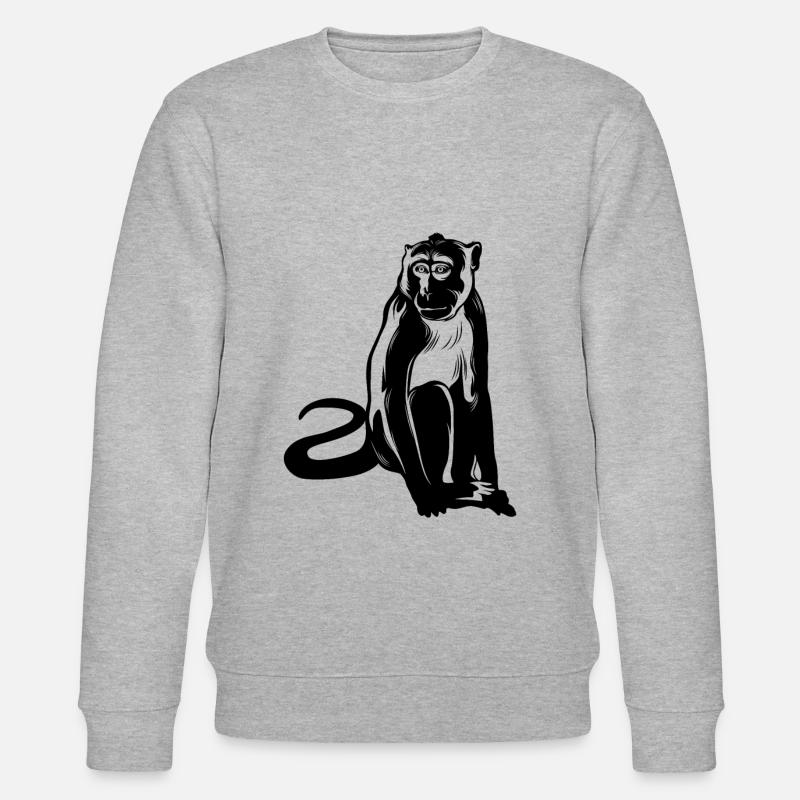 Affe Monkey Tier - Stanley/Stella Unisex Bio-Sweatshirt CHANGER  - Grau meliert