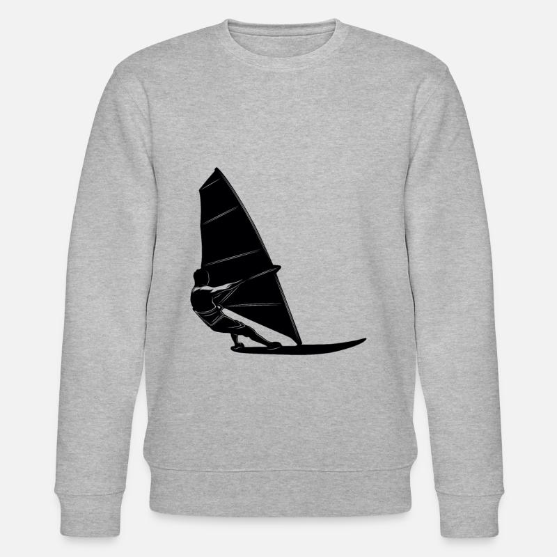 Windsurfen Silhouette - Stanley/Stella Unisex Bio-Sweatshirt CHANGER  - Grau meliert