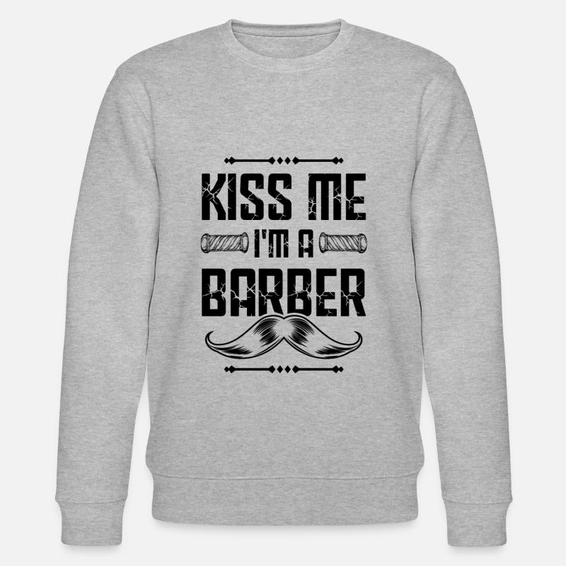 Küsse mich Barber - Stanley/Stella Unisex Bio-Sweatshirt CHANGER  - Grau meliert