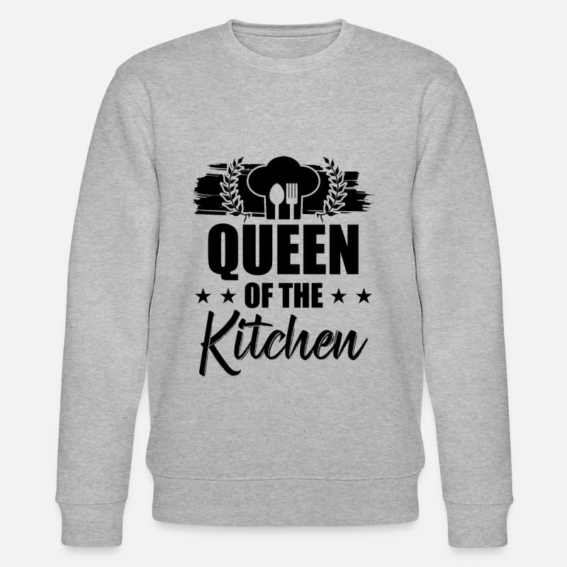 königin der küche - Stanley/Stella Unisex Bio-Sweatshirt CHANGER  - Grau meliert