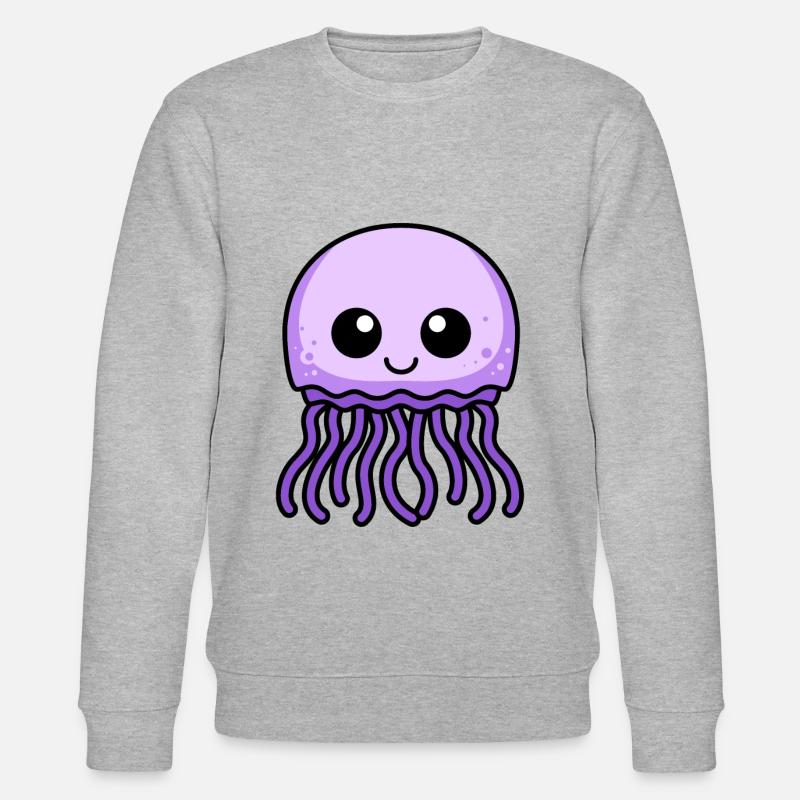Qualle Comic Tier - Stanley/Stella Unisex Bio-Sweatshirt CHANGER - Grau meliert