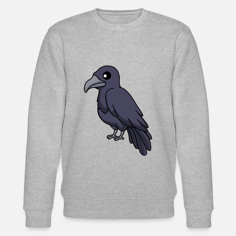 Krähe Comic Tier - Stanley/Stella Unisex Bio-Sweatshirt CHANGER  - Grau meliert