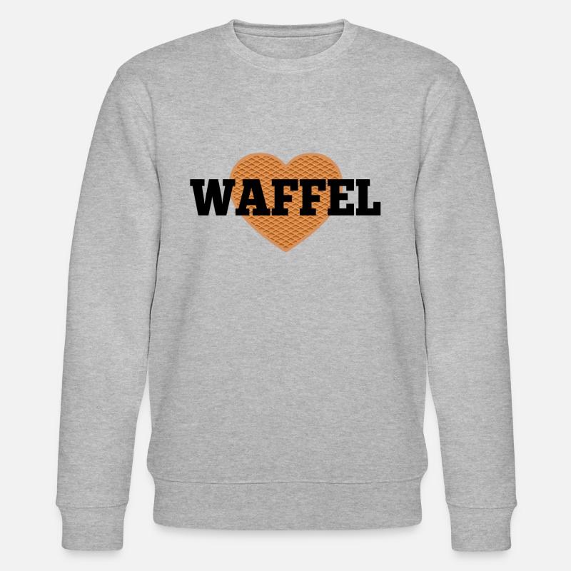 Waffel Love Herz - Stanley/Stella Unisex Bio-Sweatshirt CHANGER  - Grau meliert