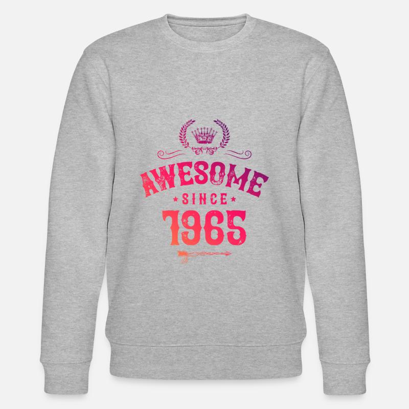 1965 awesome since - Stanley/Stella CHANGER Unisex Organic Sweatshirt - heather grey