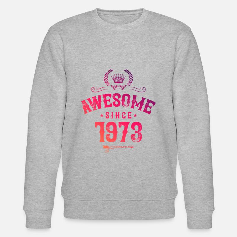 1973 awesome since - Stanley/Stella Unisex Bio-Sweatshirt CHANGER  - Grau meliert
