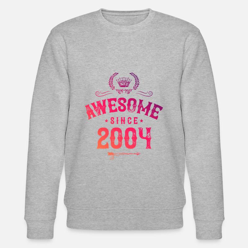 2004 awesome since - Stanley/Stella CHANGER Unisex Organic Sweatshirt - heather grey