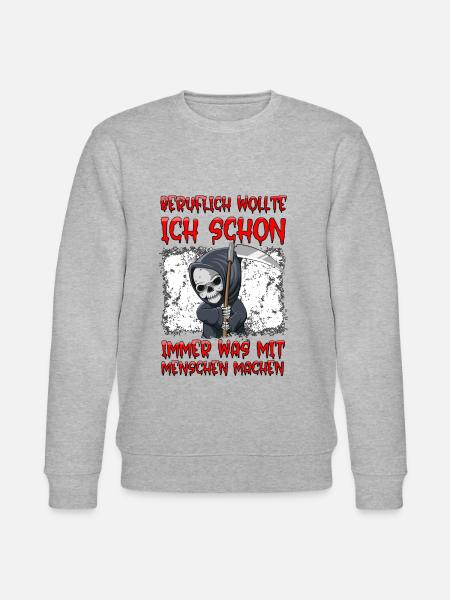 schwarzer Humor, Sensenmann Geschenk - Stanley/Stella Unisex Bio-Sweatshirt CHANGER - Grau meliert