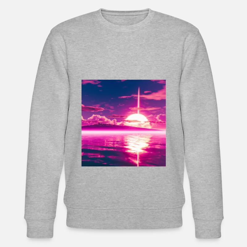 Coucher de soleil violet - Sweat bio CHANGER Stanley/Stella Unisexe - gris chiné
