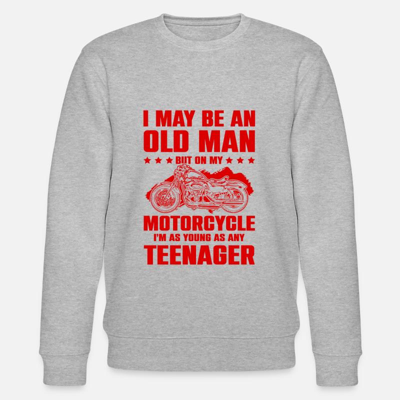 Motorrad alter mann - Stanley/Stella Unisex Bio-Sweatshirt CHANGER  - Grau meliert