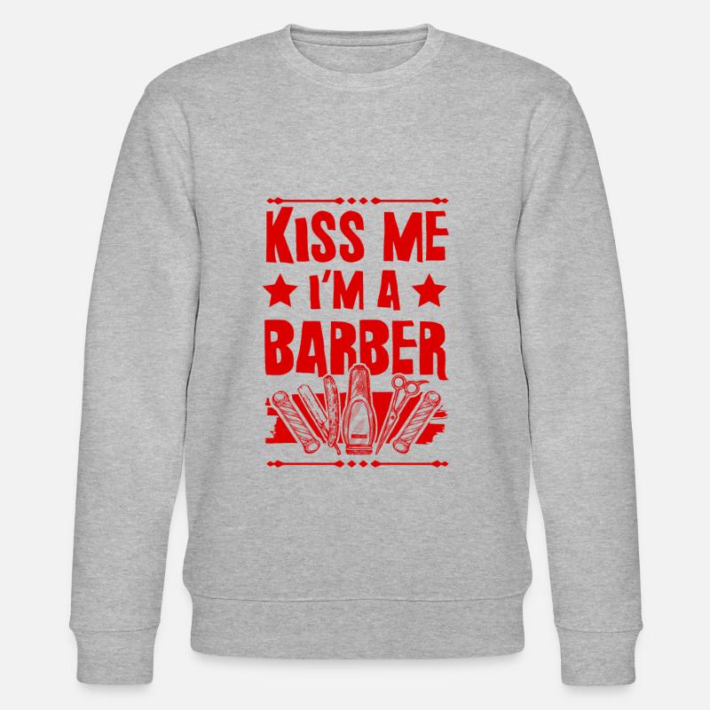 Küsse mich Barber - Stanley/Stella Unisex Bio-Sweatshirt CHANGER - Grau meliert