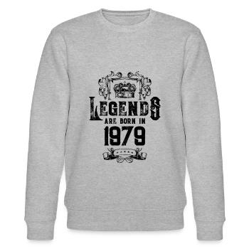 1979 legends geburtstag - Stanley/Stella Unisex Bio-Sweatshirt CHANGER  - Grau meliert - Vorne - Nik (191cm) & Marisol (170cm)