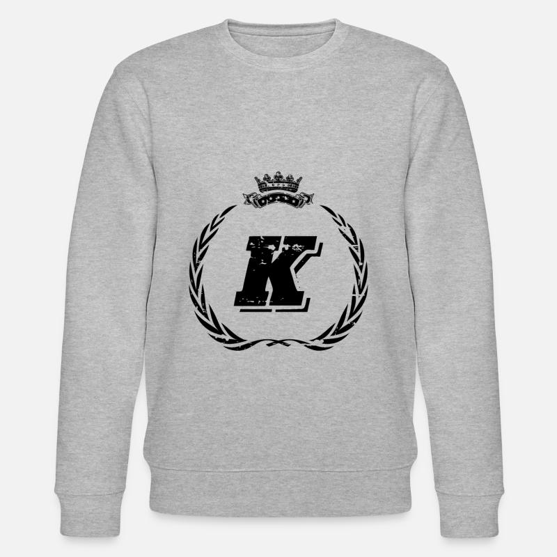Couronne de lettre K - Sweat bio CHANGER Stanley/Stella Unisexe - gris chiné