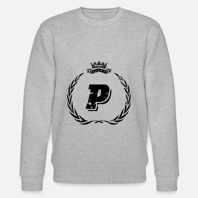 Couronne de lettre P - Sweat bio CHANGER Stanley/Stella Unisexe - gris chiné