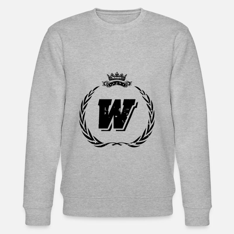 Couronne de lettre W - Sweat bio CHANGER Stanley/Stella Unisexe - gris chiné