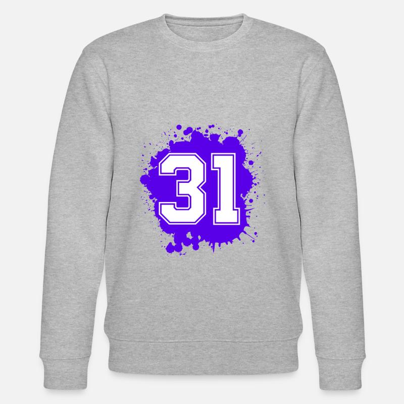 31 Zahl Klecks - Stanley/Stella Unisex Bio-Sweatshirt CHANGER  - Grau meliert