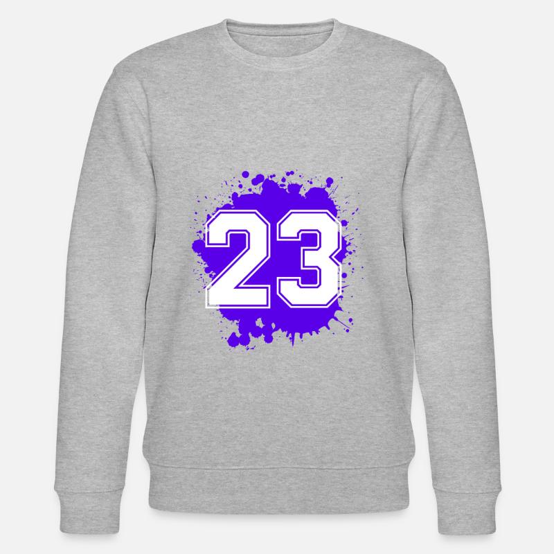 23 Zahl Klecks - Stanley/Stella Unisex Bio-Sweatshirt CHANGER  - Grau meliert