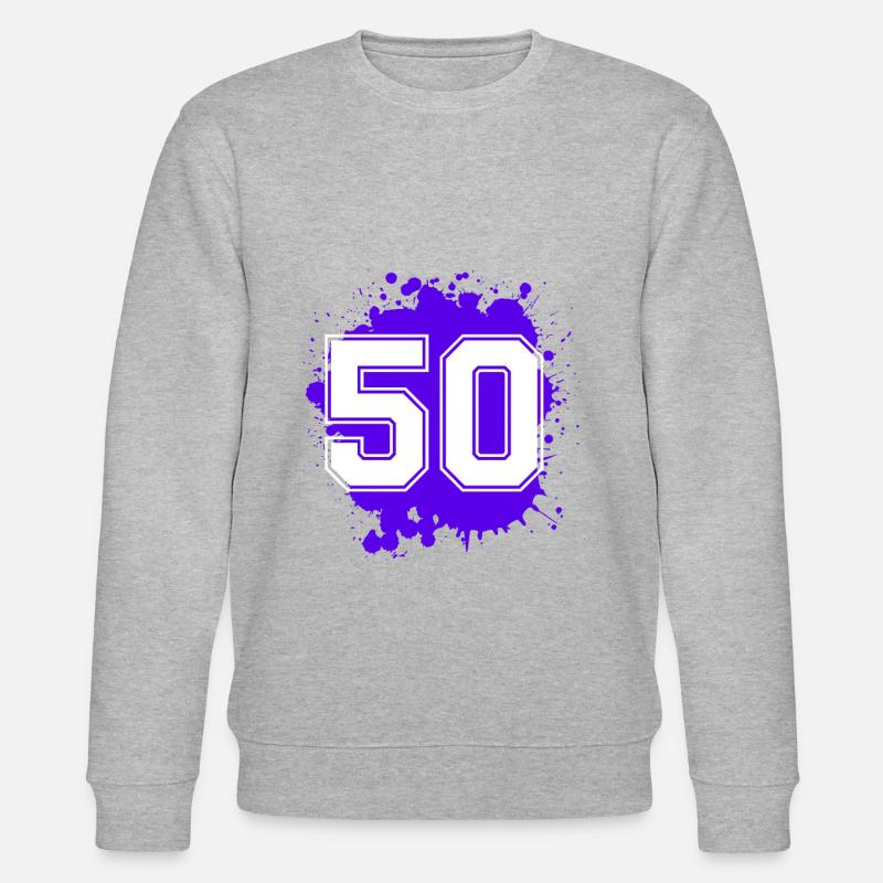 50 Zahl Klecks - Stanley/Stella Unisex Bio-Sweatshirt CHANGER  - Grau meliert