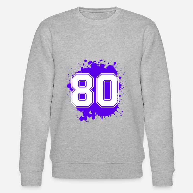 80 Zahl Klecks - Stanley/Stella Unisex Bio-Sweatshirt CHANGER  - Grau meliert
