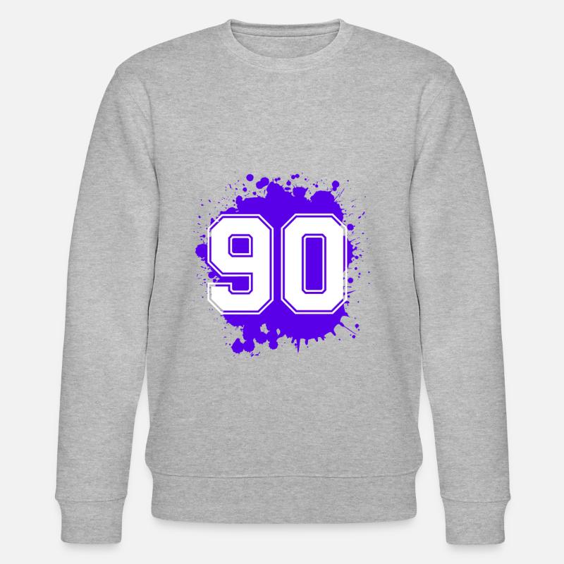 90 Zahl Klecks - Stanley/Stella Unisex Bio-Sweatshirt CHANGER  - Grau meliert