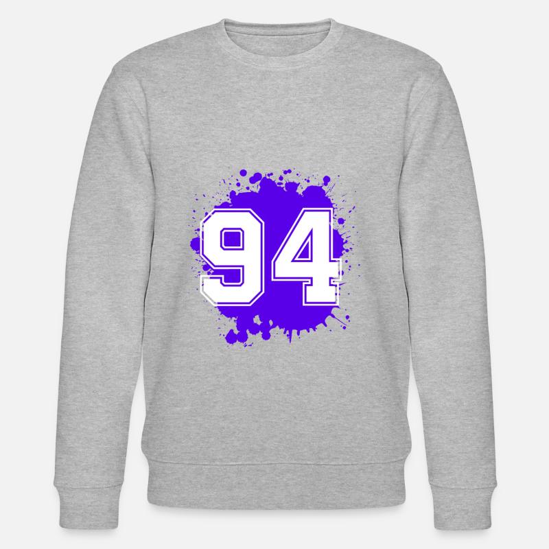 94 Zahl Klecks - Stanley/Stella Unisex Bio-Sweatshirt CHANGER  - Grau meliert