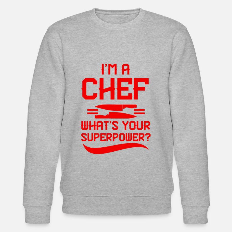 Chef de cuisine Superpower - Sweat bio CHANGER Stanley/Stella Unisexe - gris chiné