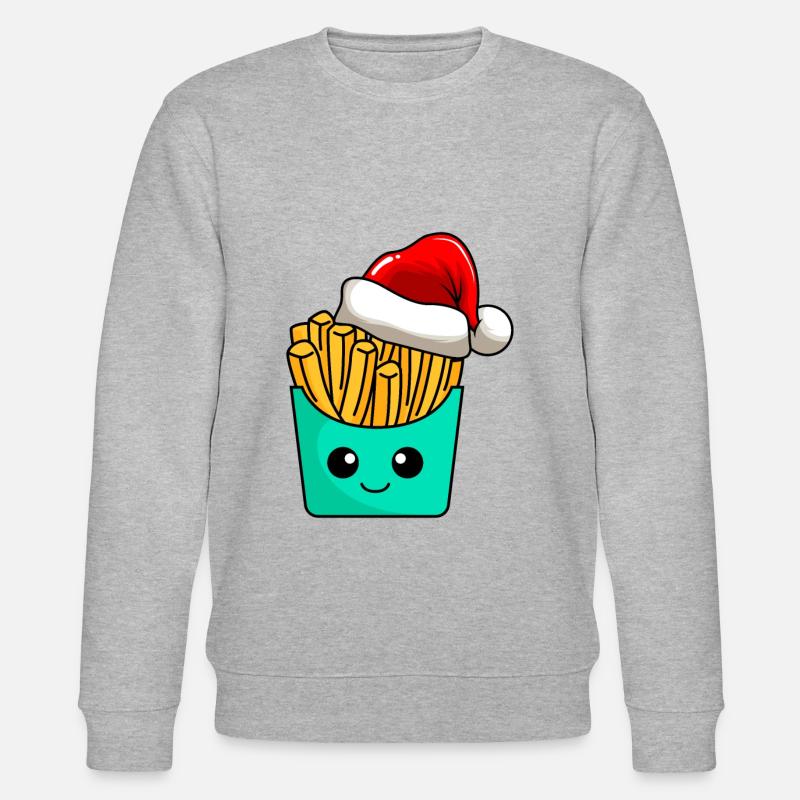 Pommes Weihnachten Comic Xmas - Stanley/Stella Unisex Bio-Sweatshirt CHANGER  - Grau meliert