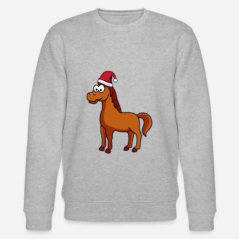 Pferd Weihnachten Comic - Stanley/Stella Unisex Bio-Sweatshirt CHANGER  - Grau meliert