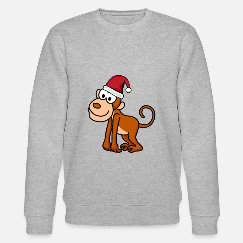 Singe Comic Christmas - Sweat bio CHANGER Stanley/Stella Unisexe - gris chiné