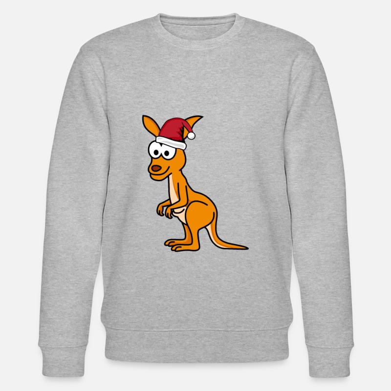 Kangaroo Comic Christmas - Stanley/Stella CHANGER Unisex Organic Sweatshirt - heather grey