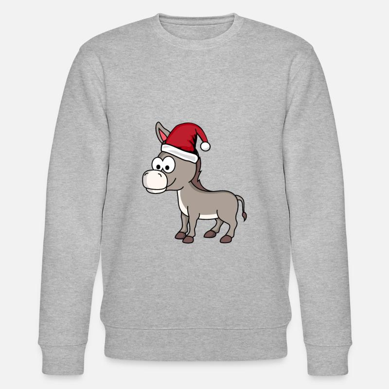 Donkey Comic Christmas - Stanley/Stella CHANGER Unisex Organic Sweatshirt - heather grey