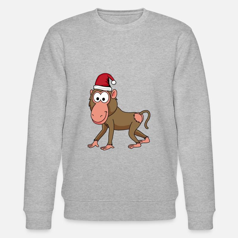 Singe singe Noël - Sweat bio CHANGER Stanley/Stella Unisexe - gris chiné