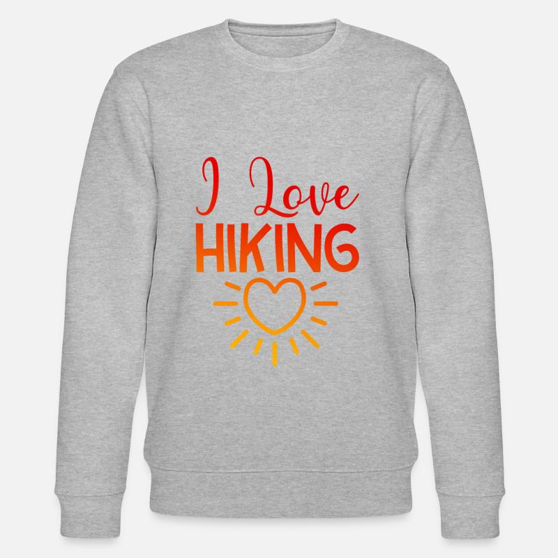 Ich liebe Hiking - Stanley/Stella Unisex Bio-Sweatshirt CHANGER  - Grau meliert